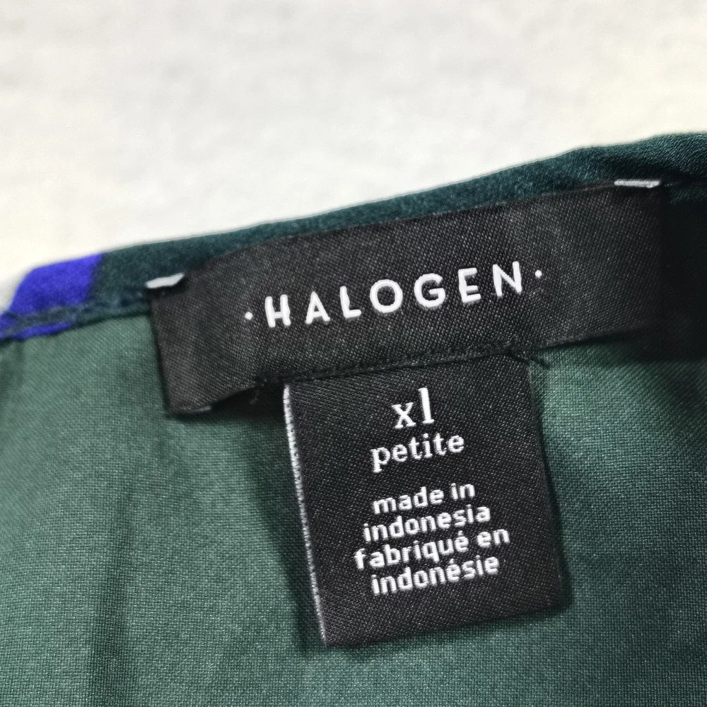 Halogen Green Floral‎ Micro Pleated Sleeveless Midi Dress XL Petite NWT